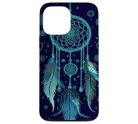 Dreamcatcher Boho Rainbow Dark Feather Dark Blue Dreams Coque pour iPhone 13 Pro Max