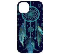 Dreamcatcher Boho Rainbow Dark Feather Dark Blue Dreams Coque pour iPhone 14 Plus