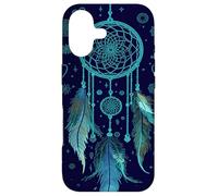 Dreamcatcher Boho Rainbow Dark Feather Dark Blue Dreams Coque pour iPhone 17