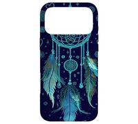 Dreamcatcher Boho Rainbow Dark Feather Dark Blue Dreams Coque pour iPhone 17 Pro Max