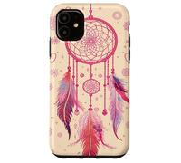 Dreamcatcher Boho Rainbow Purple Feather Dreams Rose à Joues Coque pour iPhone 11