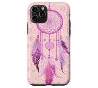 Dreamcatcher Boho Rainbow Purple Feather Dreams Rose à Joues Coque pour iPhone 11 Pro