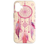 Dreamcatcher Boho Rainbow Purple Feather Dreams Rose à Joues Coque pour iPhone 16 Plus