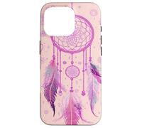 Dreamcatcher Boho Rainbow Purple Feather Dreams Rose à Joues Coque pour iPhone 16 Pro