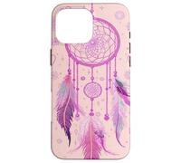 Dreamcatcher Boho Rainbow Purple Feather Dreams Rose à Joues Coque pour iPhone 16 Pro Max