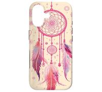 Dreamcatcher Boho Rainbow Purple Feather Dreams Rose à Joues Coque pour iPhone 17