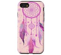 Dreamcatcher Boho Rainbow Purple Feather Dreams Rose à Joues Coque pour iPhone SE (2020) / 7/8