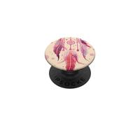 Dreamcatcher Boho Rainbow Purple Feather Dreams Rose à Joues PopSockets PopGrip Adhésif