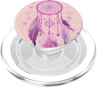Dreamcatcher Boho Rainbow Purple Feather Dreams Rose à Joues PopSockets PopGrip pour MagSafe