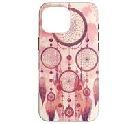 Dreamcatcher Boho Rainbow Red Feather Dreams, Rose Blush Coque pour iPhone 16 Pro Max