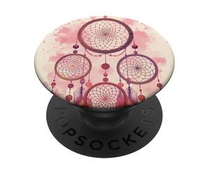 Dreamcatcher Boho Rainbow Red Feather Dreams, Rose Blush PopSockets PopGrip Adhésif