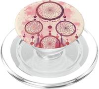 Dreamcatcher Boho Rainbow Red Feather Dreams, Rose Blush PopSockets PopGrip pour MagSafe