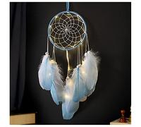 Dreamcatcher Capteur de rêves,Attrape-Rêves Pendentif Tenture Murale Ornement pour Maison Chambre Décoration Murale Artisanat Cadeau (bleu ciel)