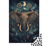 Dreamcatcher Elephant Casse-tête Celestial Night 1000 Pièces en Papier Recyclé pour Adultes - Jeu De Famille Difficile Et Stimulant, Activité Et Cadeau Amusants 52x38cm/1000pcs