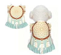 Dreamcatcher Feather M Pet Apparel for Small Dogs Cute Summer Outfit for Puppy, Soft Breathable Pet Clothes for Cat