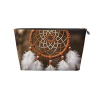 Dreamcatcher Plume Art Trousse de maquillage de voyage en cuir étanche