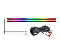 Dreamcolor Lot de 2 guirlandes lumineuses LED en acrylique pour intérieur de voiture 110 cm 128 couleurs RVB effet arc-en-ciel Décoration universelle atmosphère dynamique néon