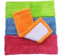 DreamColor Lot de 4 tampons de rechange en microfibre pour tête de serpillère lavable 42 x 12 cm