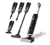 dreame H14 Dual Aspirateur Laveur 5-en-1, à Rapport Intelligent, Modèle à Plat, Lavage à de Brosse à 60 °C, Séchage à 60 °C en 5 Min, GlideWheel, 18 kPa, Racleur Démêlant, Tête de Brosse à LED