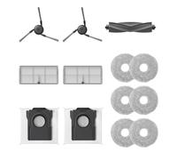 DREAME Reserveonderdelen Accessoirekit Robotstofzuiger L10sUltraGen3, D30Ultra, L40UltraA, 1 Rubberen Hoofdborstel, 2 Zijborstels, 2 Filters, 2 Stofzakken, 3 Paar Dweilen