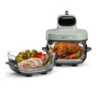 DREAME Tasti Friteuse à Air en Verre Portable 5 en 1, 2 Récipients (2,5 L + 4,5 L), Verre Borosilicate de 6 mm, Air Chaud Circulant en 3D, Compatible Lave-Vaisselle, Vue à 360°, Design Amovible