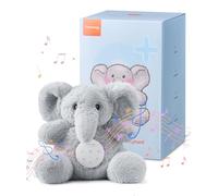Dreamegg Peluche Éléphant Bébé, Machine Bruit Blanc avec Enregistrement, Peluche Berceuse Bébé avec 21 Sons Calmants, Rechargeable USB-C, Lavable en Machine, Sécurité pour Enfants, Cadeau Naissance