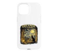 Dreamer of The Stars Chat Noir inspiré de Van Gogh Night Art Coque pour iPhone 15