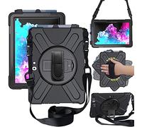 DreamerX Coque pour Microsoft Surface Go 4/3/2/1 (2023/2021/2020/2018), robuste de qualité militaire, robuste, résistante aux chocs, adaptée aux enfants, avec support rotatif, dragonne, noir