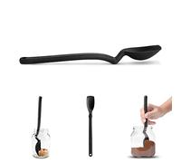 Dreamfarm 9709B Supoon Mini-cuillère Noir/Gris Anthracite | Batterie de cuisine antiadhésive, sans désordre, tête assise avec pointe plate de raclette, résistante à la chaleur