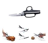 Dreamfarm Bishears Ciseaux de cuisine 2 en 1 avec lame crantée pour couper les os et éplucher les herbes - Noir/Blanc