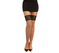 Dreamgirl Bas Autofixants Transparents Noir en Fine résille