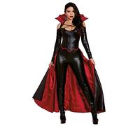 Dreamgirl Women's Vampire Costume Modern Gothic Female Vampire, Princess of Darkness Halloween, Black/Red, Small