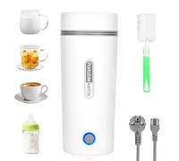 Dreamhigh® Bouilloire de Voyage, 350ml Mini Bouilloire Electrique, 300W Petite Bouilloire Inox, Chauffe Eau Portable pour Café, Lait, Thé avec Couvercle en Caoutchouc (220V)