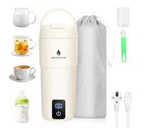 Dreamhigh® Bouilloire de Voyage, 350ml Mini Bouilloire Electrique, 300W Petite Bouilloire Inox, Chauffe Eau Portable pour Café, Lait, Thé avec Couvercle en Caoutchouc (220V)