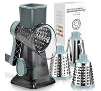 Dreamhigh® Mandoline de Cuisine Manuelle, Coupe Legumes Multifonctions avec 3 Lames de Tambour Détachables, coupe legume pour Pommes de Terre, Forte Aspiration, Carottes, Fromage, Noix, etc
