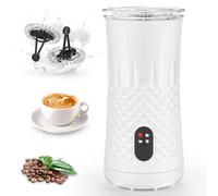 Dreamhigh® Mousseur à Lait Électrique 4 en 1, 400W Automatique Chauffe Lait, Moussage de Lait Chaud Et Froid, Revêtement Antiadhésif, Machine Chocolat Chaud avec 2 fouets-240 ml