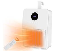 Dreamhigh® Radiateur soufflant céramique 1500W, montage mural, télécommande/écran tactile, 3 réglages de température, crochet ou tenture murale pour chambre/salle de bains, NFJ08