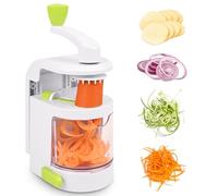 Dreamhigh® Spiraliseur de Légumes, 4 en 1 Spaghettis de Légumes Manuelle avec Récipient de Collecte, sans BPA, Coupe Legumes Multifonctions Pour Carottes, Concombres, Pommes De Terre, Courgettes