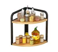 Plan de travail de cuisine, étagère d'angle, étagère à épices, accessoires de cuisine, étagère à épices, triangle, fer, organisateur de bureau (2 niveaux)