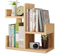 Dreamhousey Étagère de rangement en bois massif pour bibliothèque de bureau, petit rack, bureau à domicile, fichiers, papier à lettres, trieur (couleur bois)
