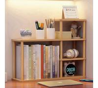 Dreamhousey Étagère de rangement multicouche de bureau, en bois massif, grande capacité, étagère de rangement pour étudiants, étagère de rangement de bureau (couleur bois)