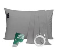 DREAMIEE Taie d'oreiller Saine de 50,8 x 91,4 cm, Gris avec Cordon de Connexion de Mise à la Terre de 4,6 m, Protection Contre Les Champs électromagnétiques