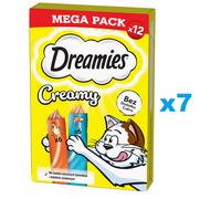 DREAMIES Creamy MEGA PACK aliment complémentaire au poulet et au saumon 84x10 g