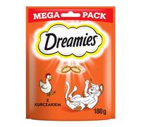 Dreamies Friandises classiques pour chat au poulet - Friandises pour chat avec texture croustillante et remplissage crémeux - 2 x 180 g
