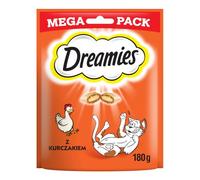Dreamies Friandises classiques pour chat au poulet - Friandises pour chat avec texture croustillante et remplissage crémeux - 2 x 180 g