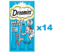 DREAMIES Meaty Sticks bâtonnets au délicieux saumon pour chats adultes 14x30 g