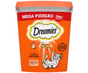 DREAMIES Mega Box 350 g - nourriture complémentaire pour chats adultes, avec du poulet délicieux