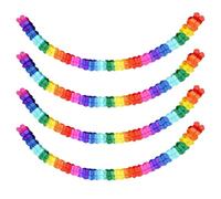Dreamil Lot de 4 guirlandes multicolores en papier - Guirlande trèfle à quatre feuilles - Décoration suspendue pour fête d'anniversaire, mariage, Noël, Pâques et plus encore
