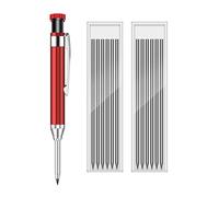 Dreamil Set de Marqueur à Trous Profonds avec Crayon, 1 Pièce Marqueur à Trous Profonds avec 12 Mines de Crayon, Crayons Mécaniques pour Charpentiers, pour Constructeurs, Architectes et Menuisiers