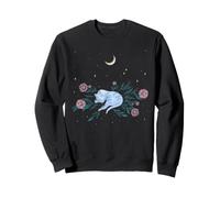 Dreaming Moon Cat Mystical Whimsigoth Art Episodique Dessin Sweatshirt